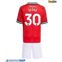 Maglie da calcio Manchester United Benjamin Sesko #30 Prima Maglia Bambino 2025-26 Manica Corta + Pantaloni corti)